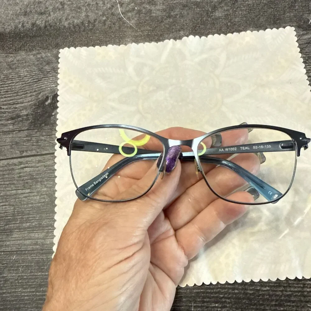 Eyeglass Frame Women's Teal Metal Full Rim 52-16-135